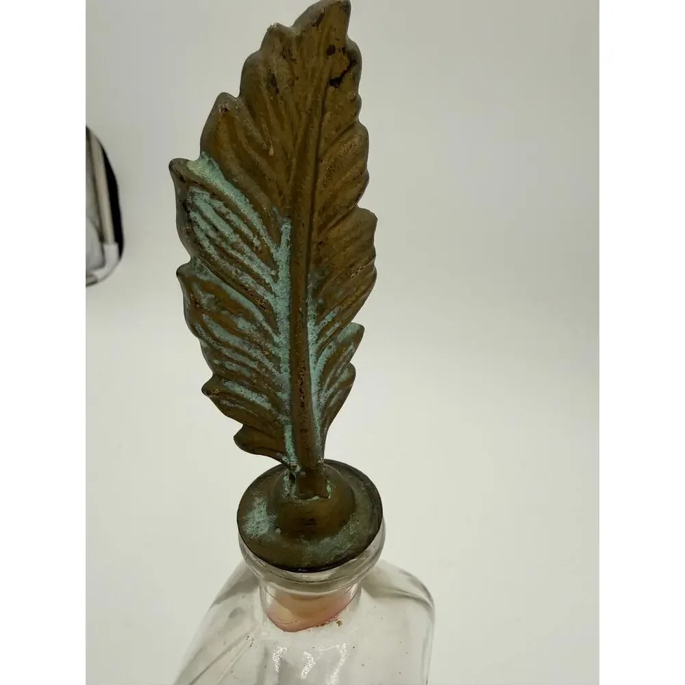 1970's Decorative Bottle with Brass Stopper